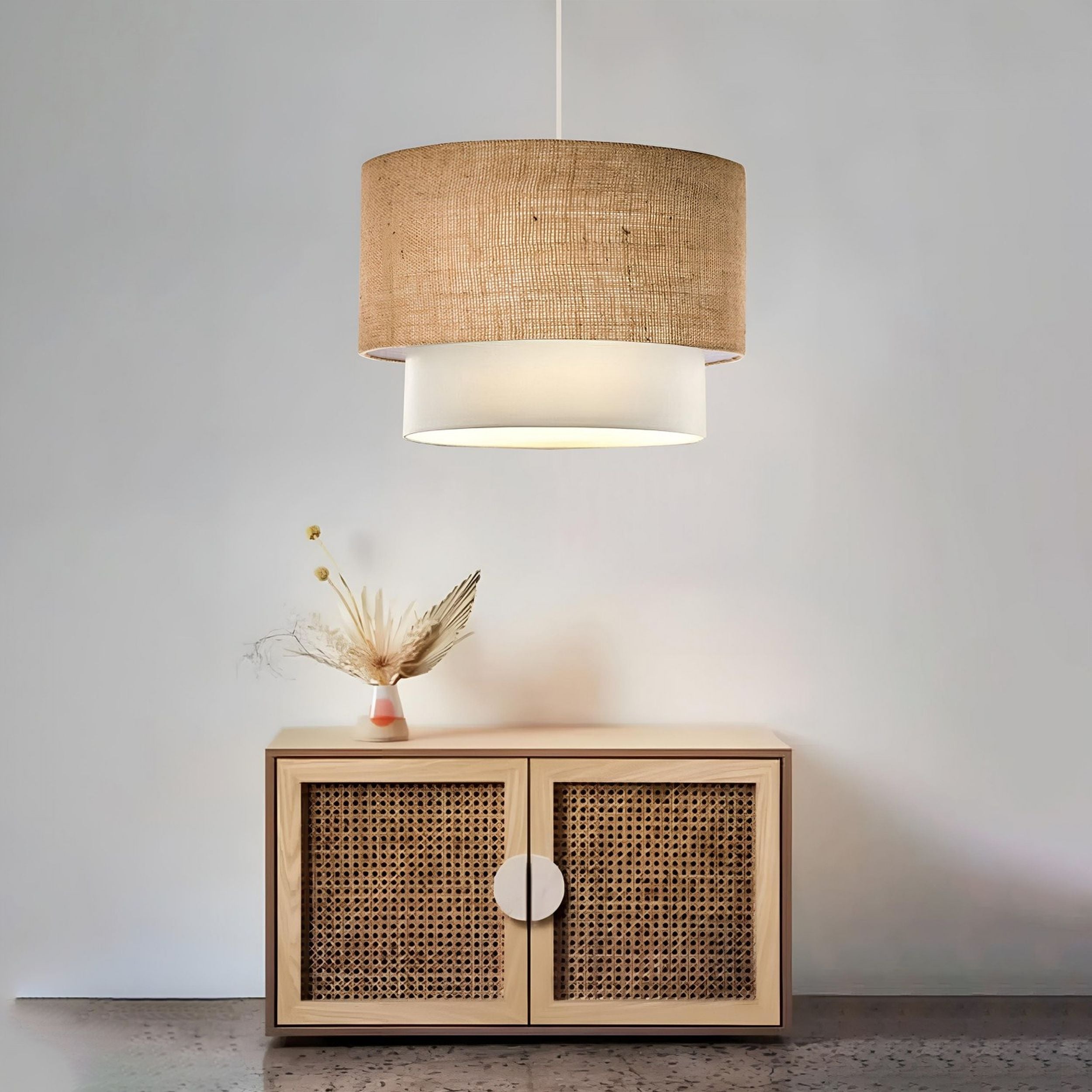 Lampa wisząca Keders 30 cm beżowa