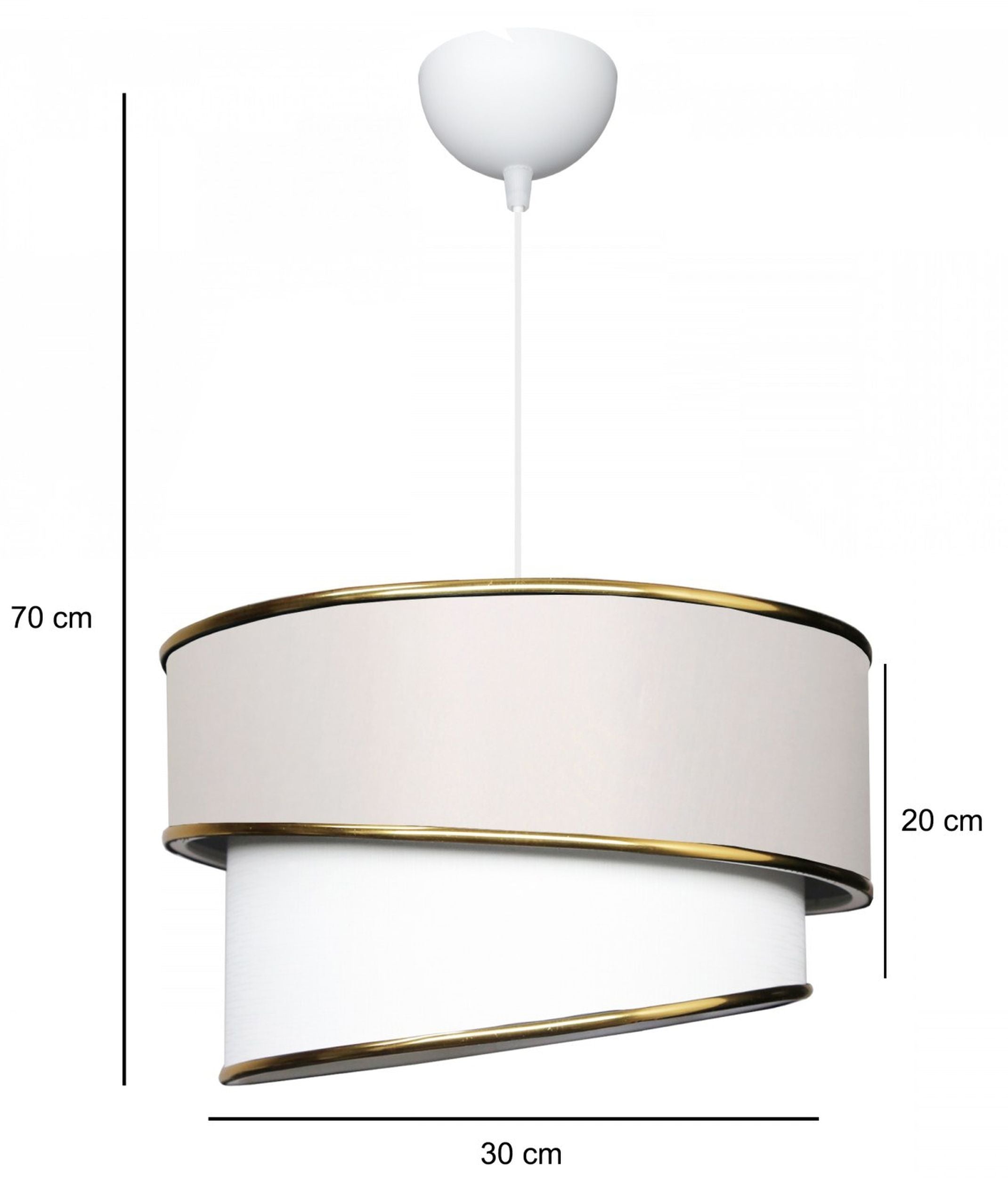 Lampa wisząca Hausally średnica 30 cm złoto-kremowa
