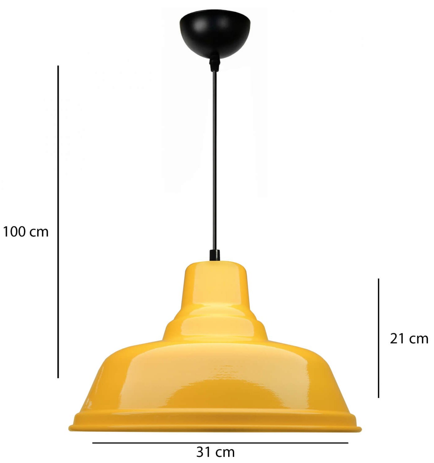 Lampa wisząca Lennety średnica 31 cm żółta