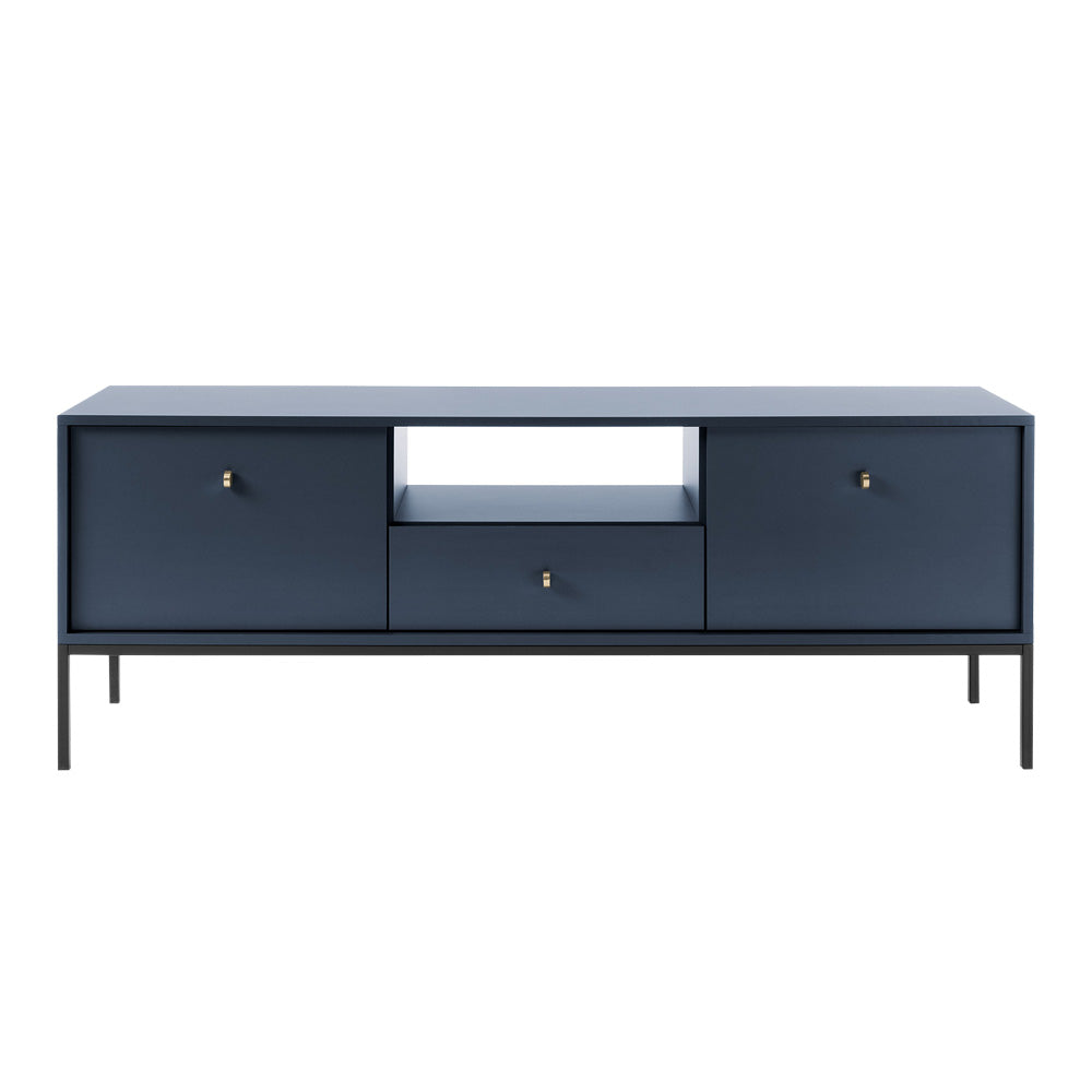 Szafka RTV Monne 153 cm granatowa vintage