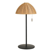 Lampa stołowa Wigan LED metalowa akumulatorowa czarno-brązowa