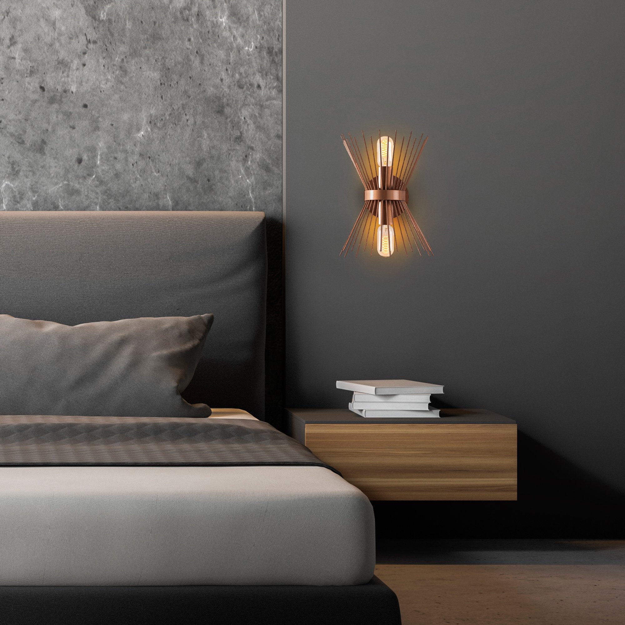 Lampa ścienna nowoczesna Baruch miedziana