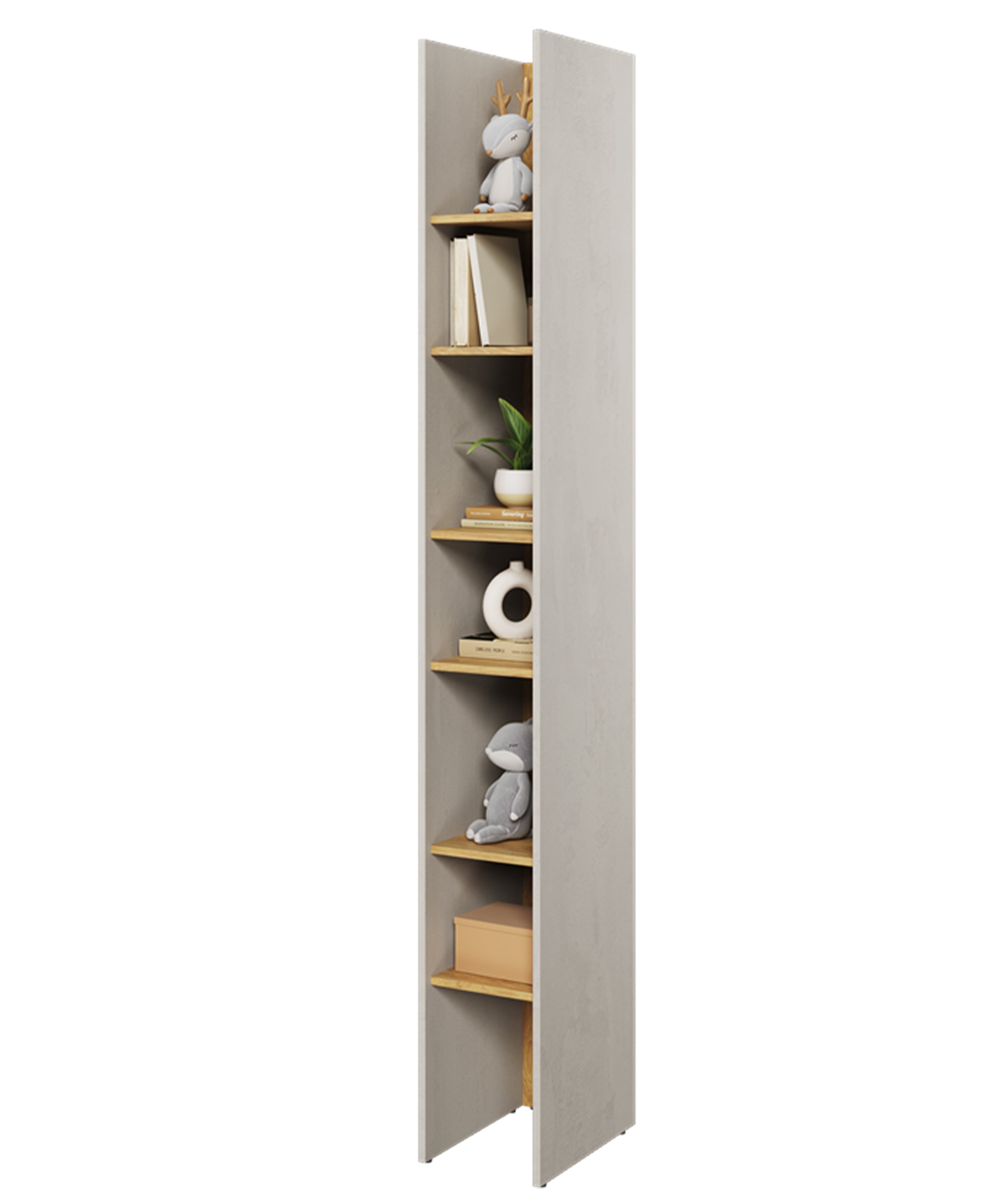 Regał na książki Teen Flex 27 cm Silk flou / hikora naturalna
