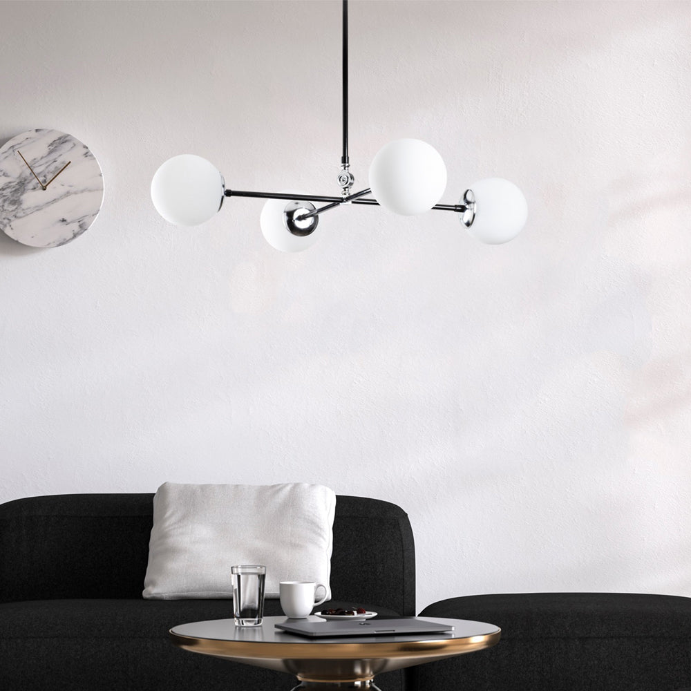 Lampa wisząca Berehinya x4 czarno-biały