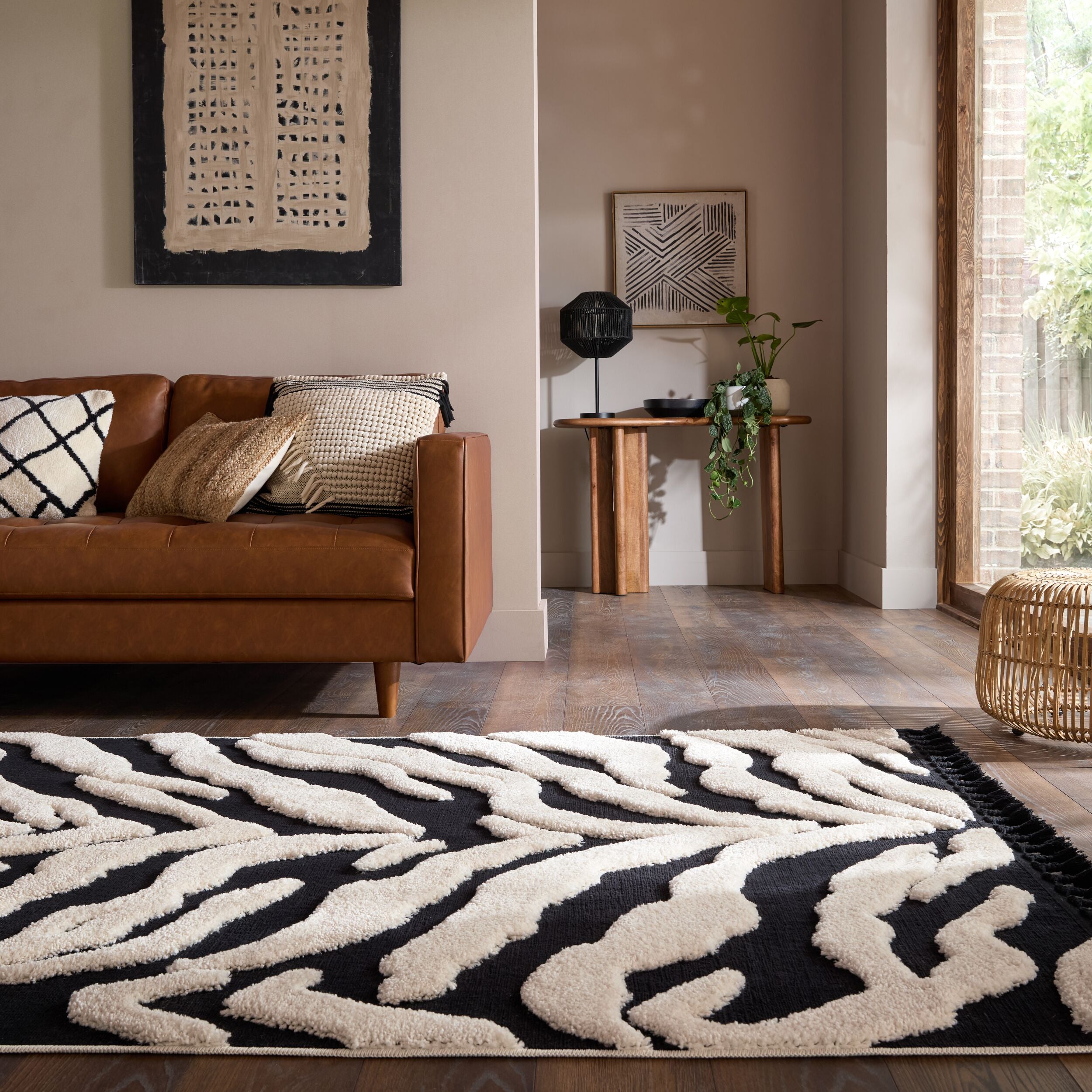 Dywan Esra Zebra 133x190 cm biało-czarny