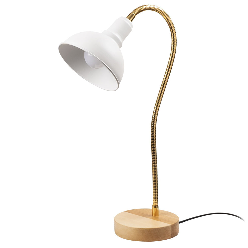 Lampa stołowa Pacquita z regulacją średnica 16 cm biała