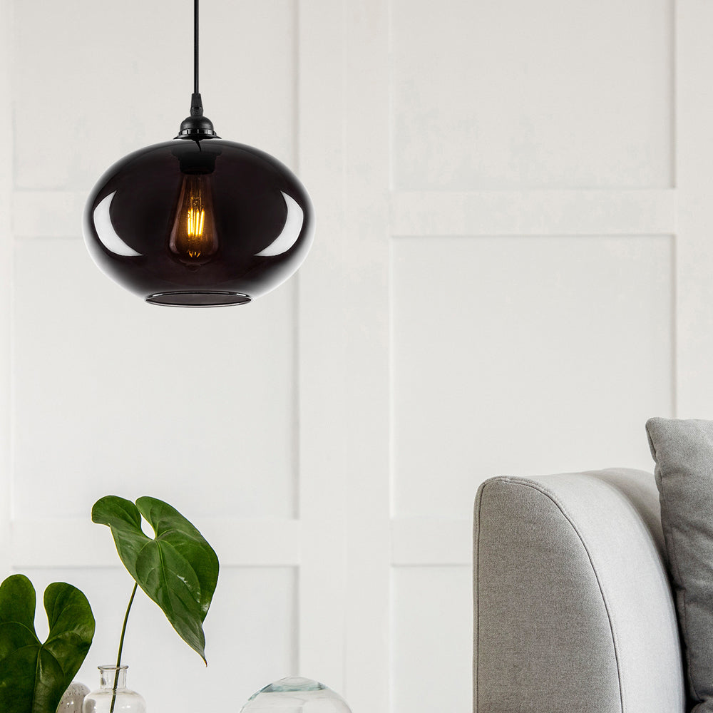 Lampa wisząca Communis 27 cm dymiony klosz