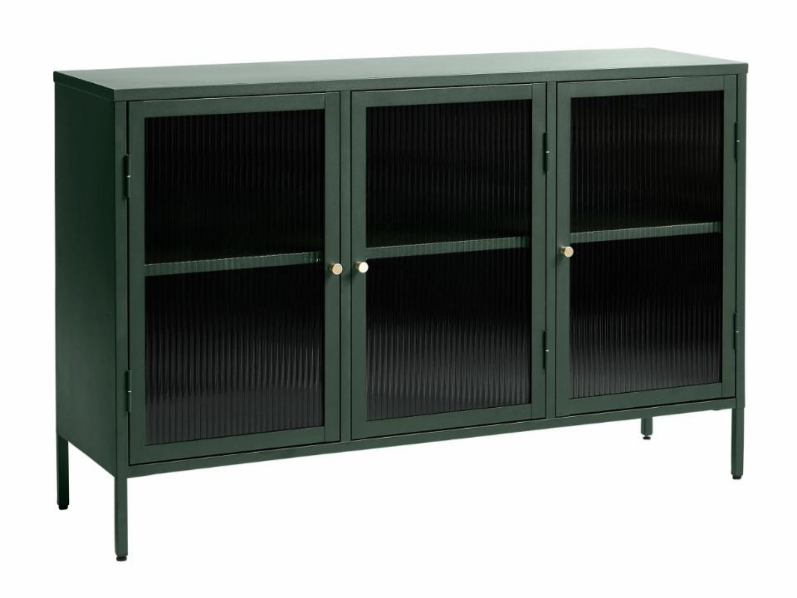 Witryna metalowa Avensunly 85 cm z przeszkleniem zielona