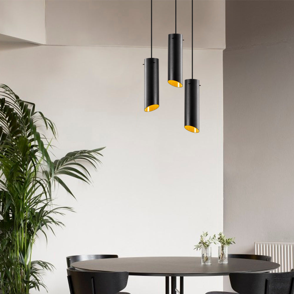 Lampa sufitowa Rientaki x3 spoty na okrągłej podsufitce czarna
