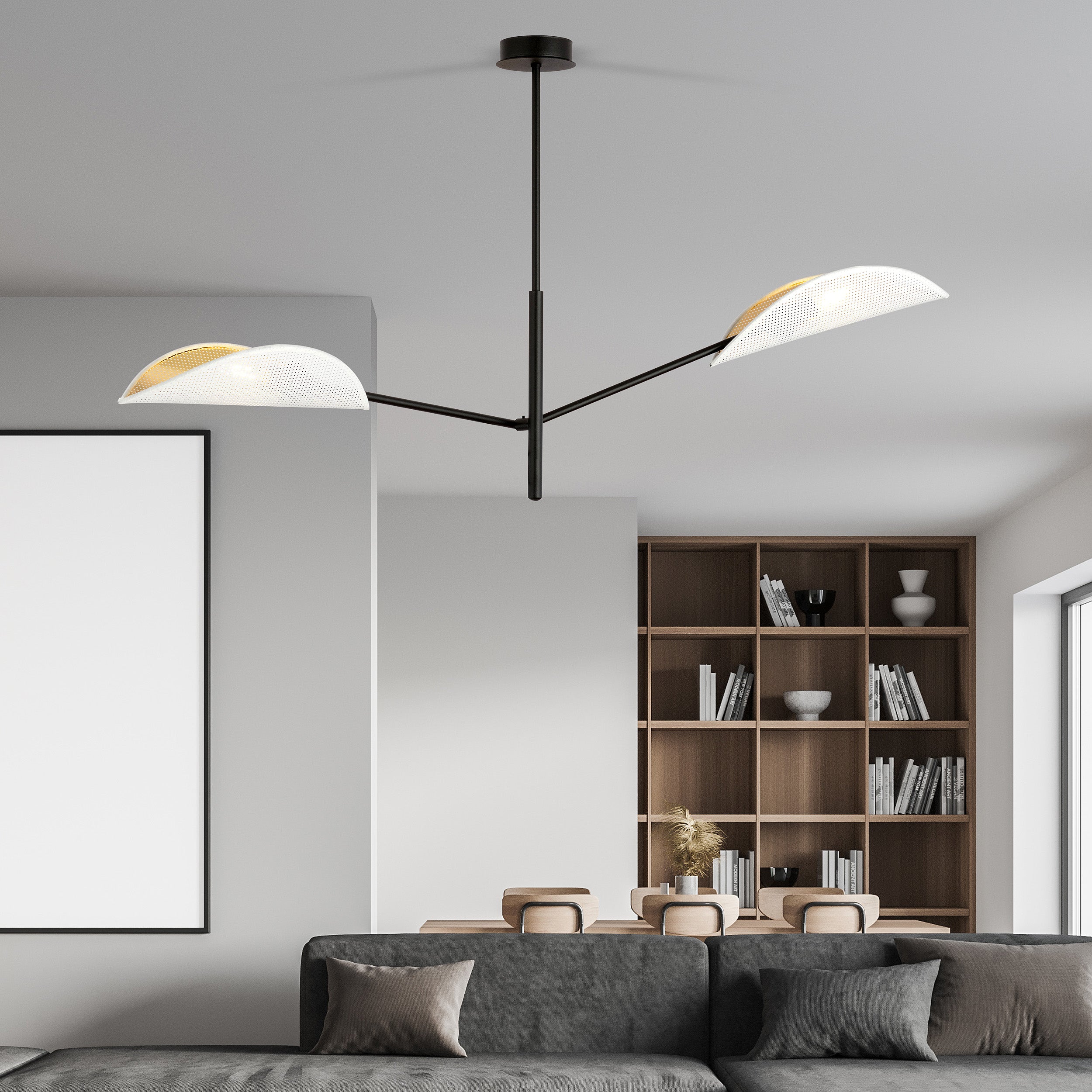 Lampa sufitowa Shintor x2 biało-złota