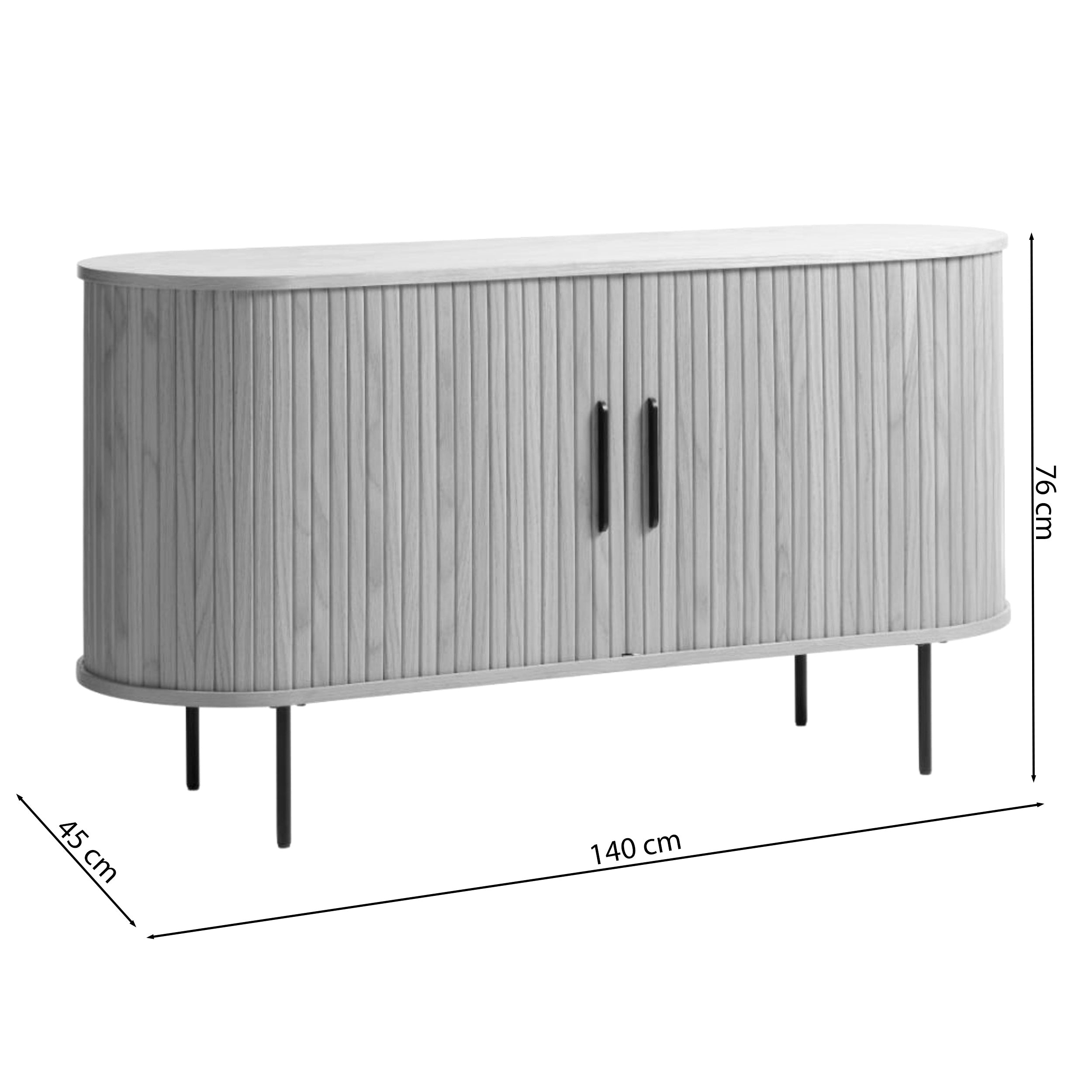 Komoda Gativel 140x76 cm lamele dąb naturalny