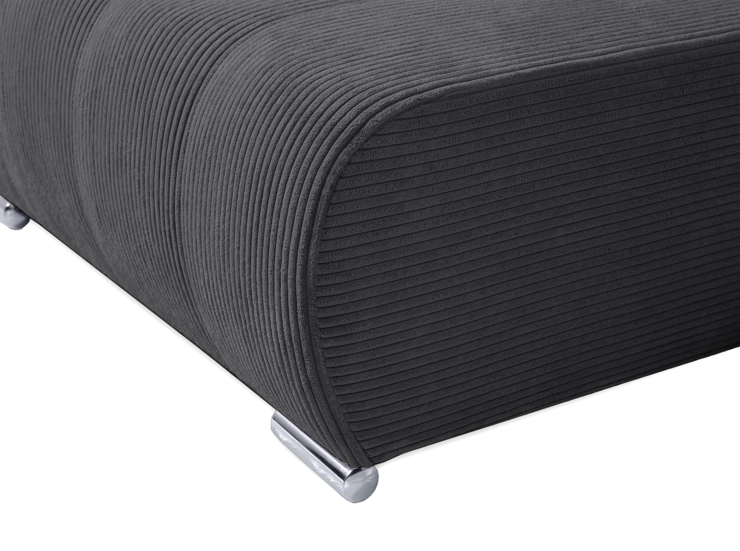 Narożnik z funkcją spania Magliano L-kształtny z pojemnikiem ciemnoszary sztruks lewostronny