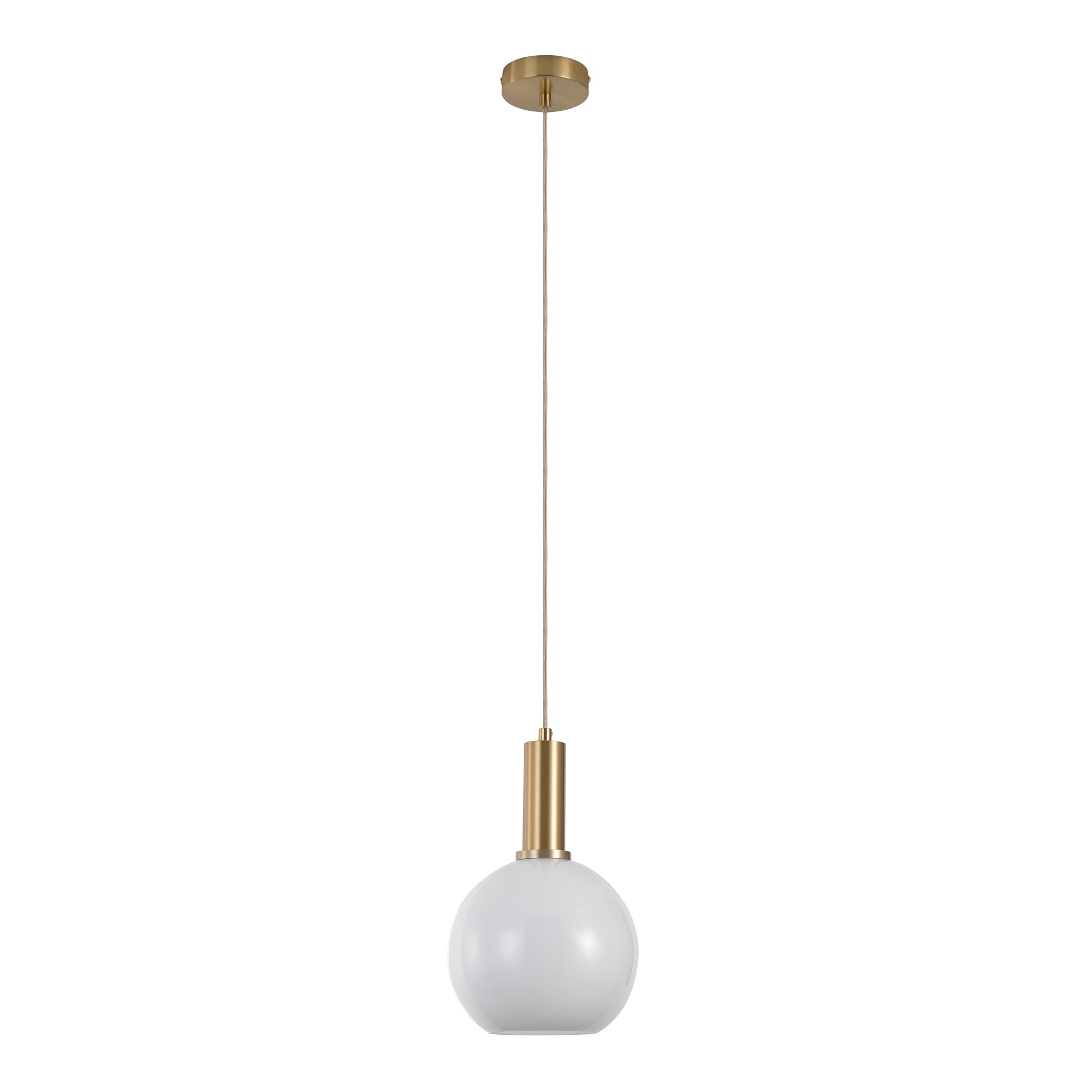 Lampa wisząca Gradoles kulisty mleczny klosz