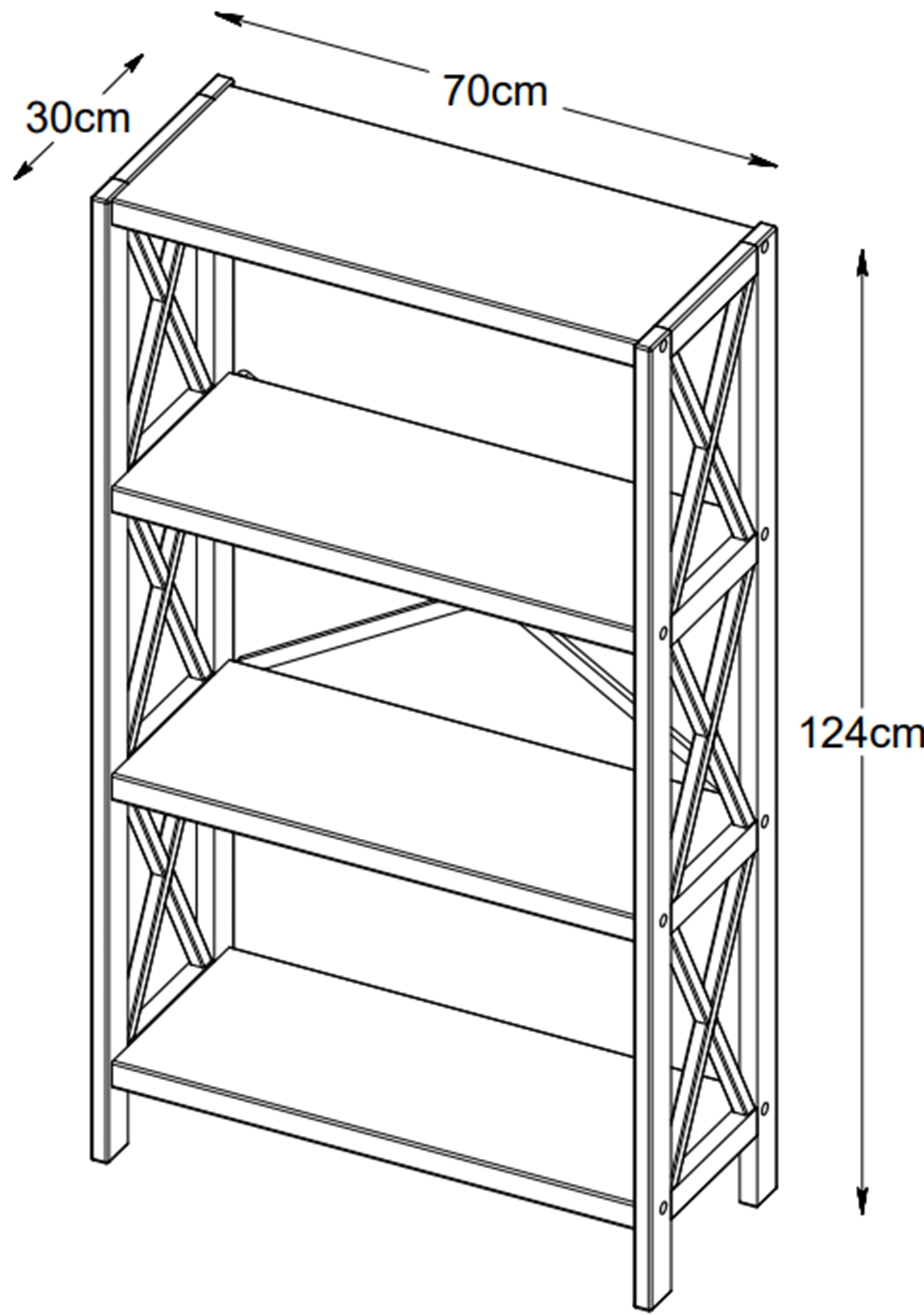 Regał Mighly 124 cm dąb naturalny