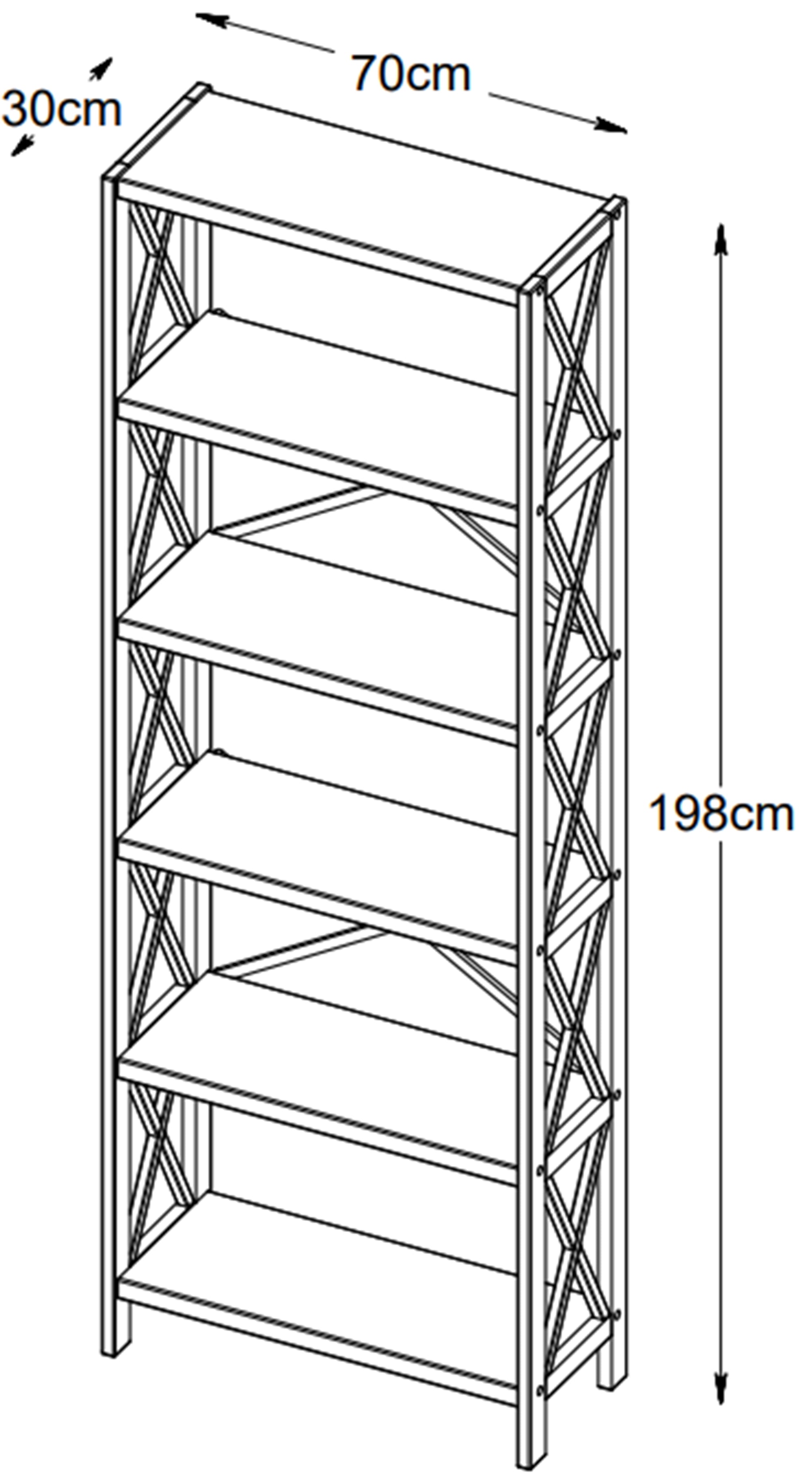Regał Mighly 198 cm dąb naturalny