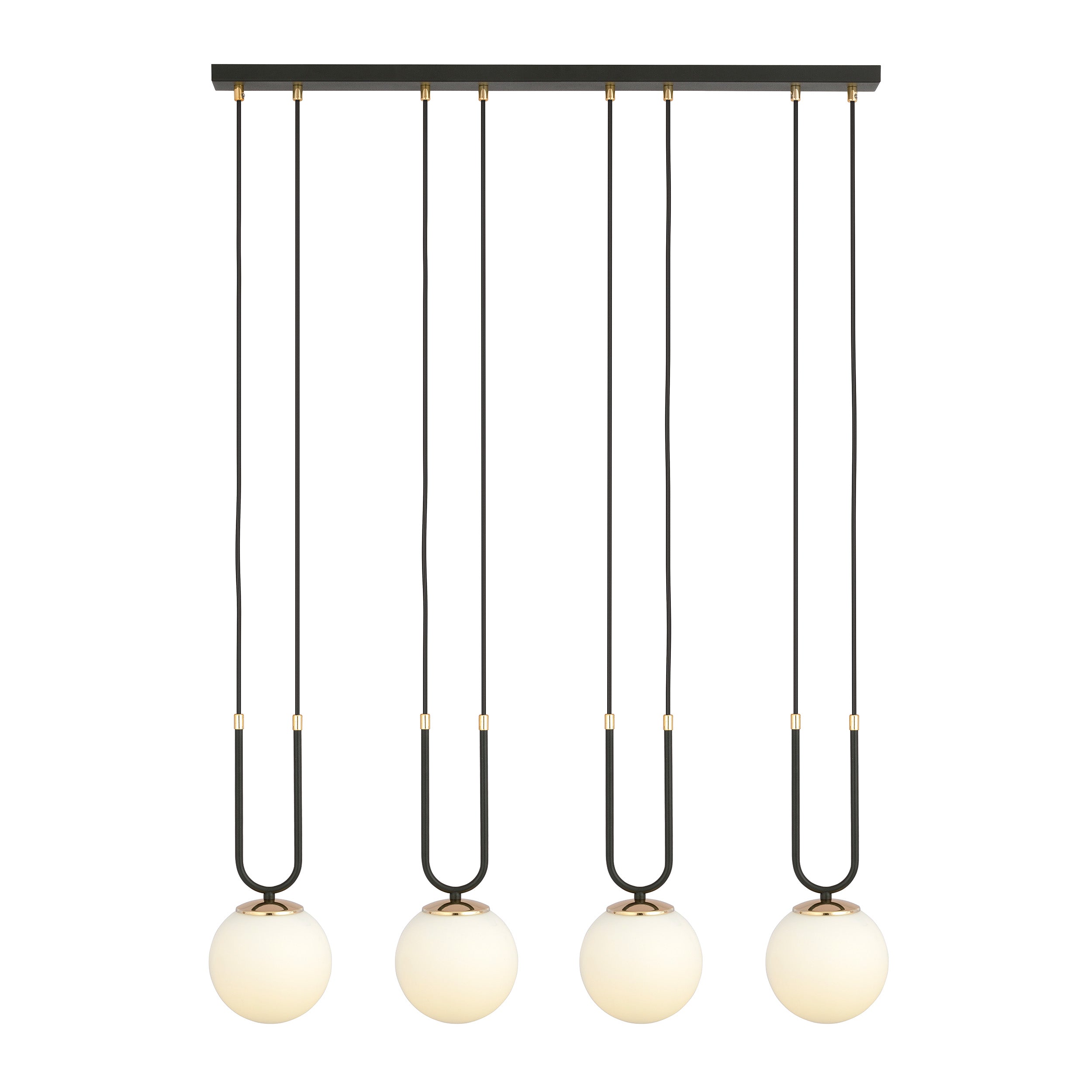 Lampa wisząca Greerlan x4 czarno-biała