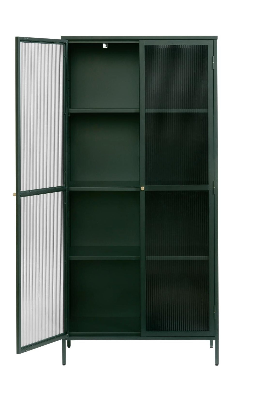 Witryna metalowa Avensunly 190 cm z przeszkleniem zielona