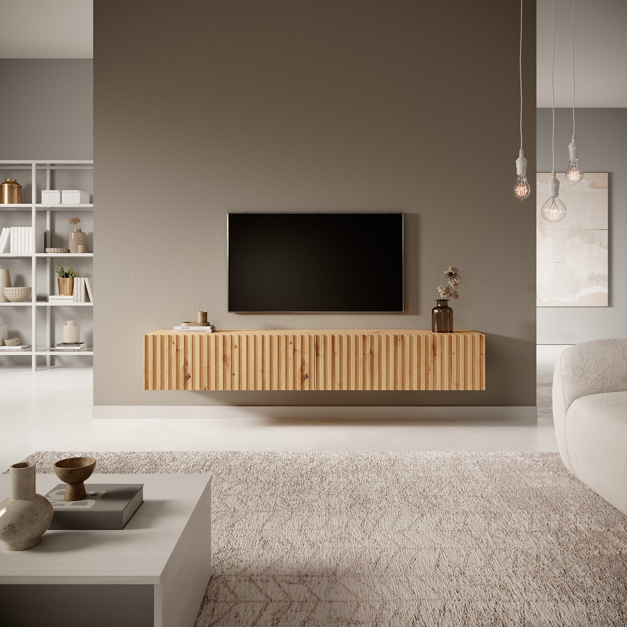 Szafka RTV Telire 175 cm dąb artisan lamele