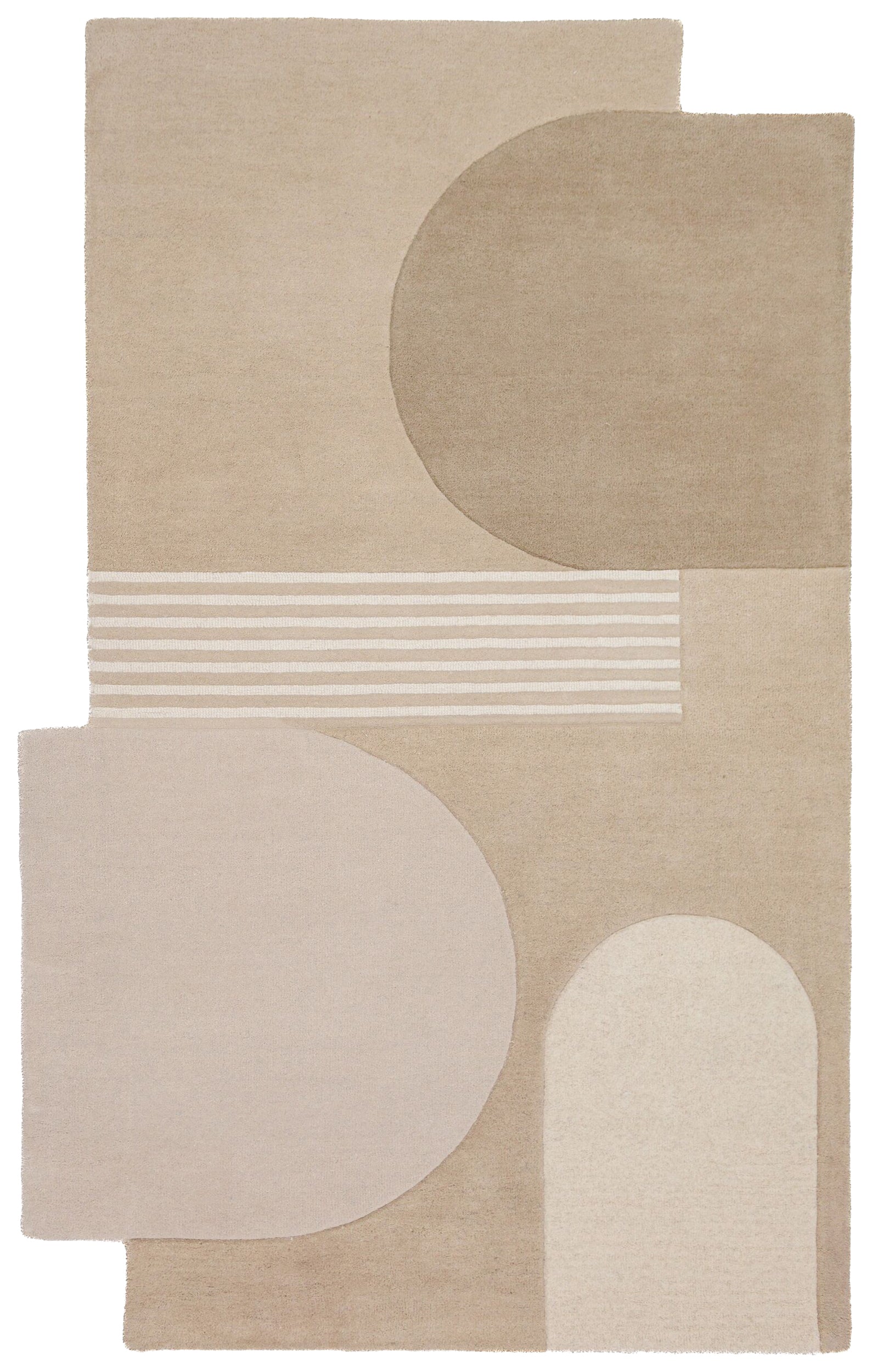 Dywan wełniany ręcznie wykonany Lozenge 150x240 cm beżowy