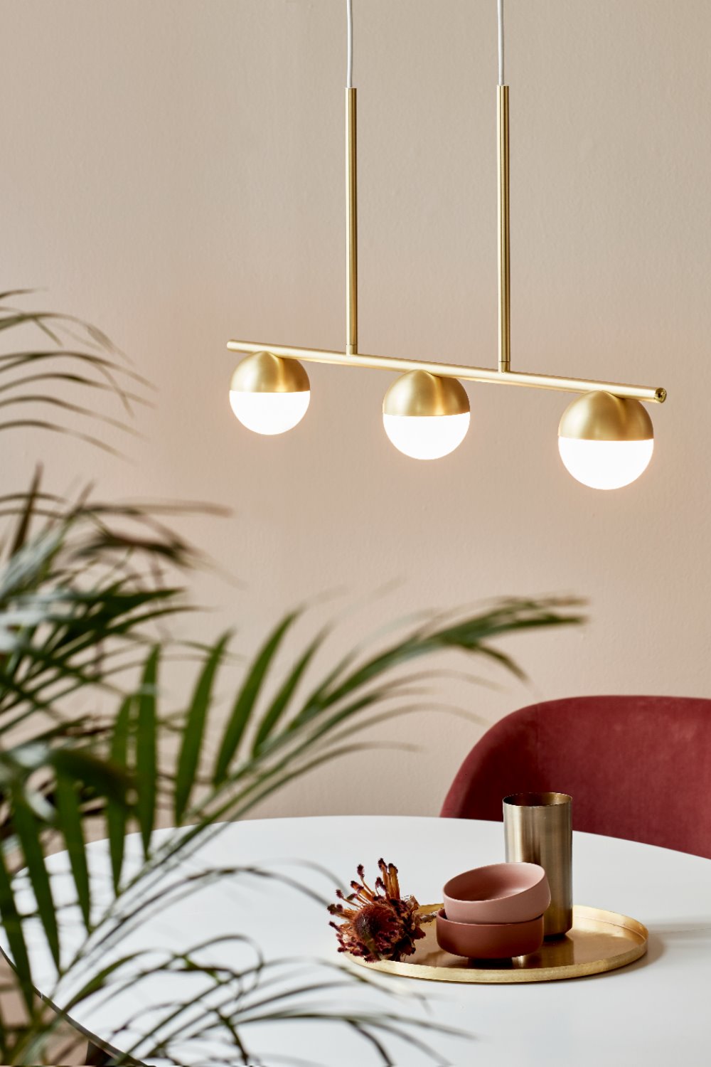 Lampa wisząca Contina x3 złota
