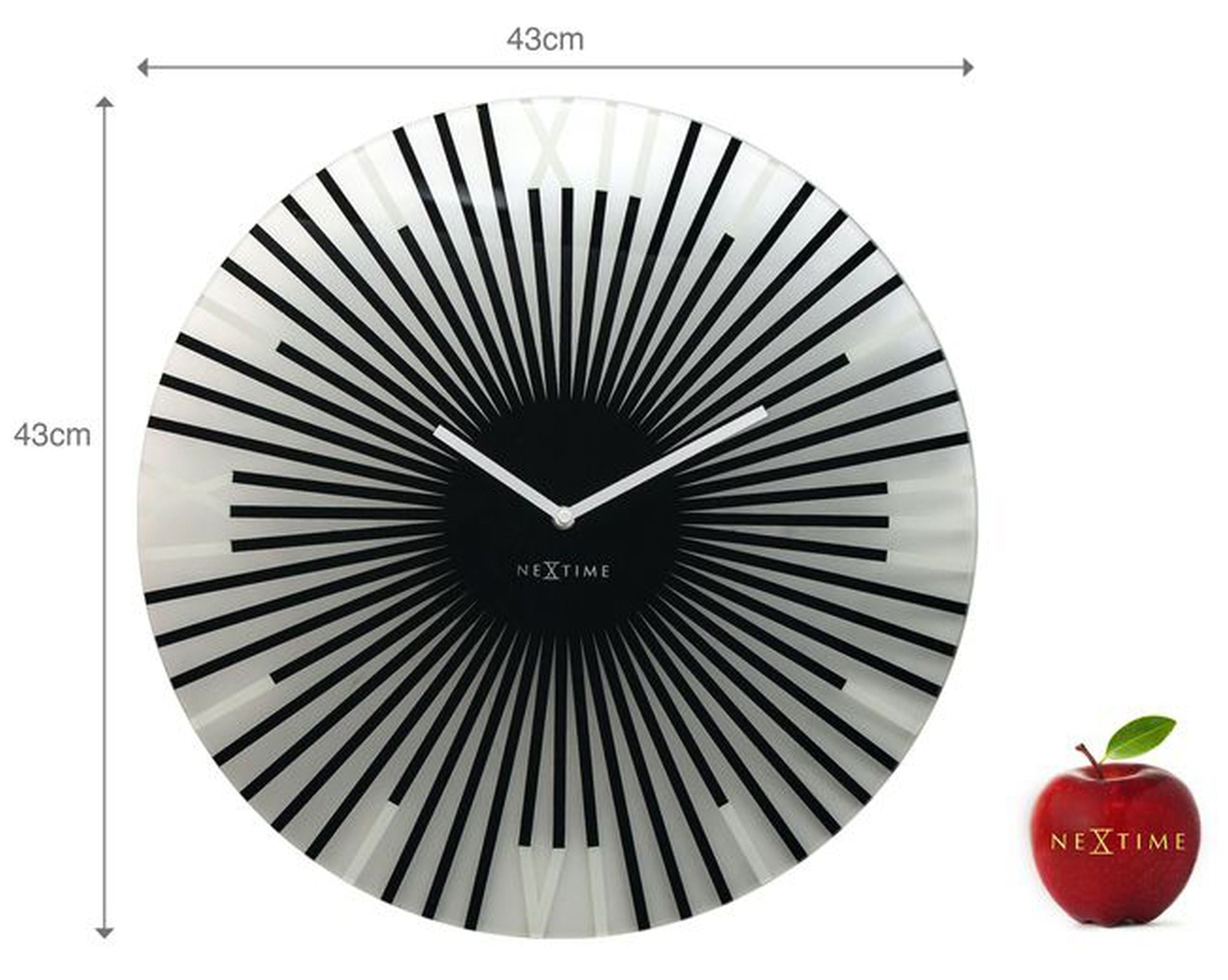 Zegar ścienny Sticks średnica 43 cm czarny