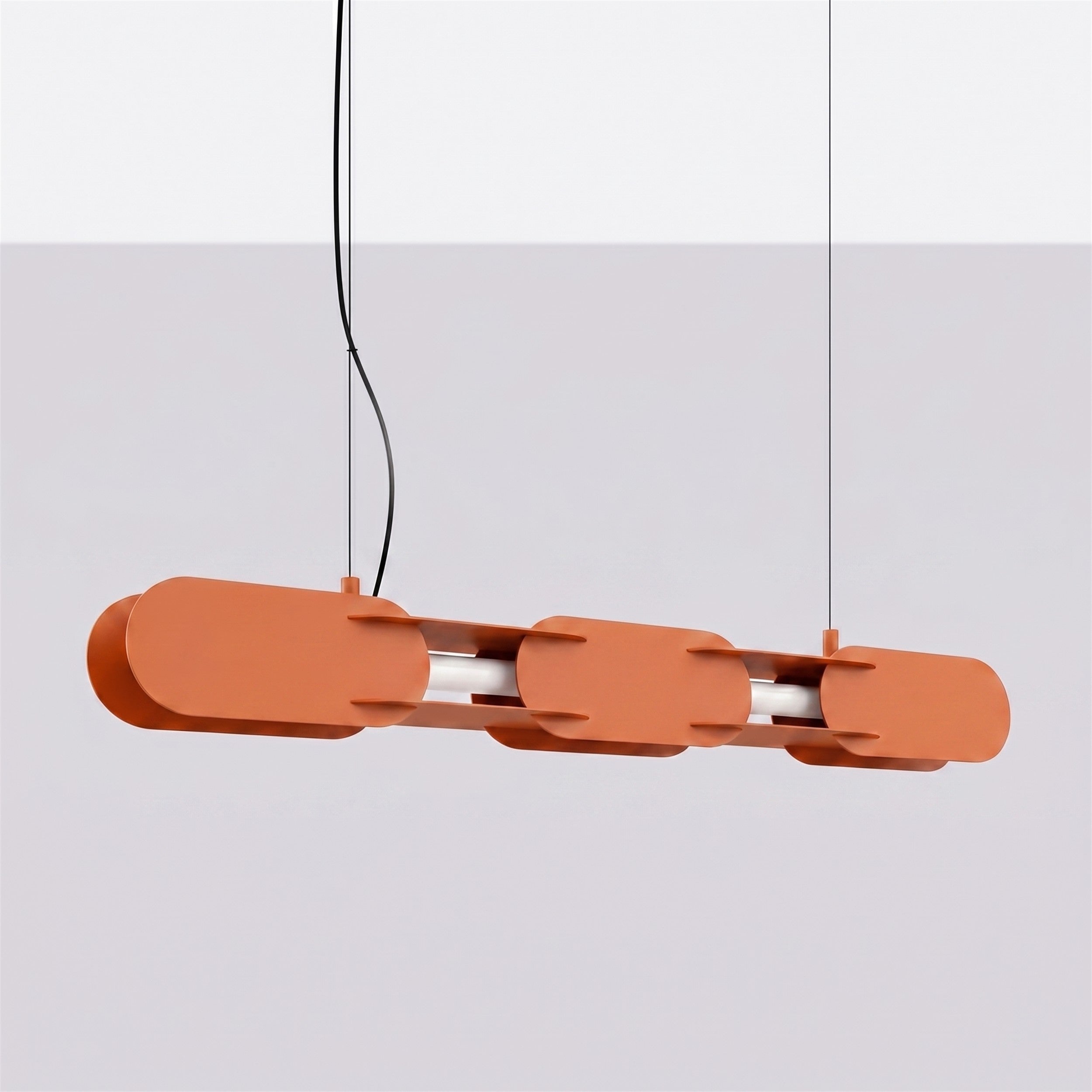 Lampa wisząca Chain 91 cm LED ochra czerwona