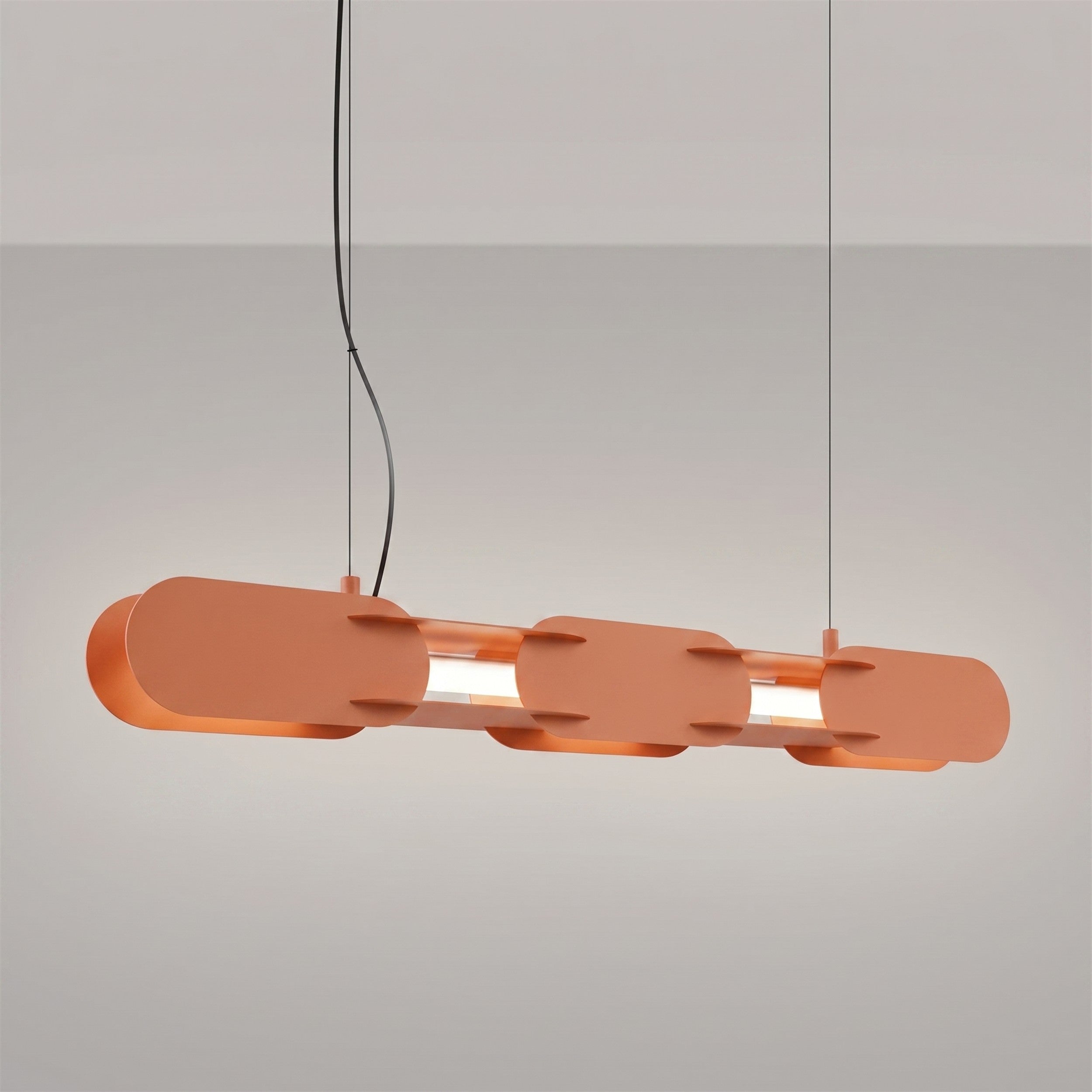 Lampa wisząca Chain 91 cm LED ochra czerwona