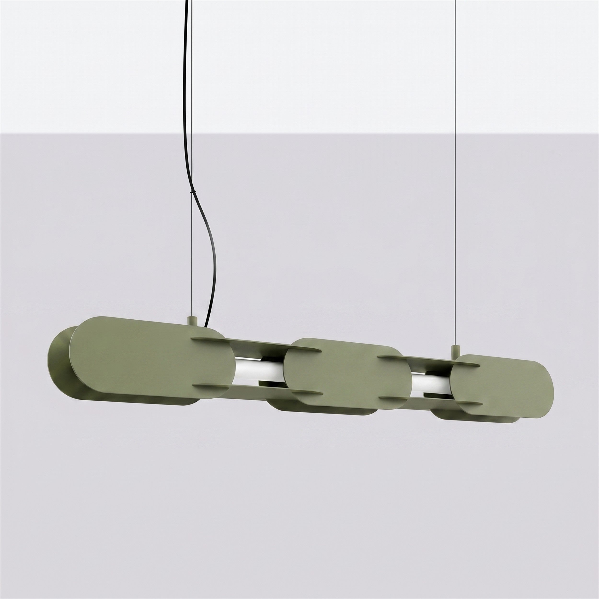Lampa wisząca Chain 91 cm LED zielona oliwka