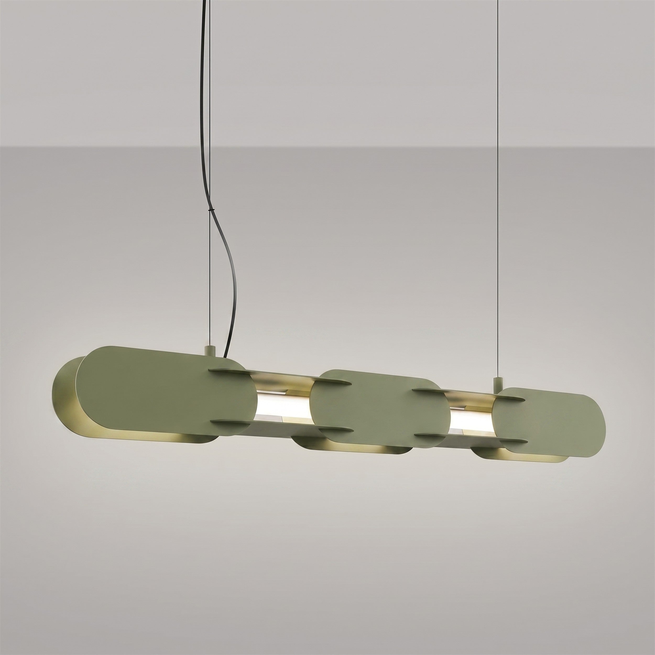 Lampa wisząca Chain 91 cm LED zielona oliwka