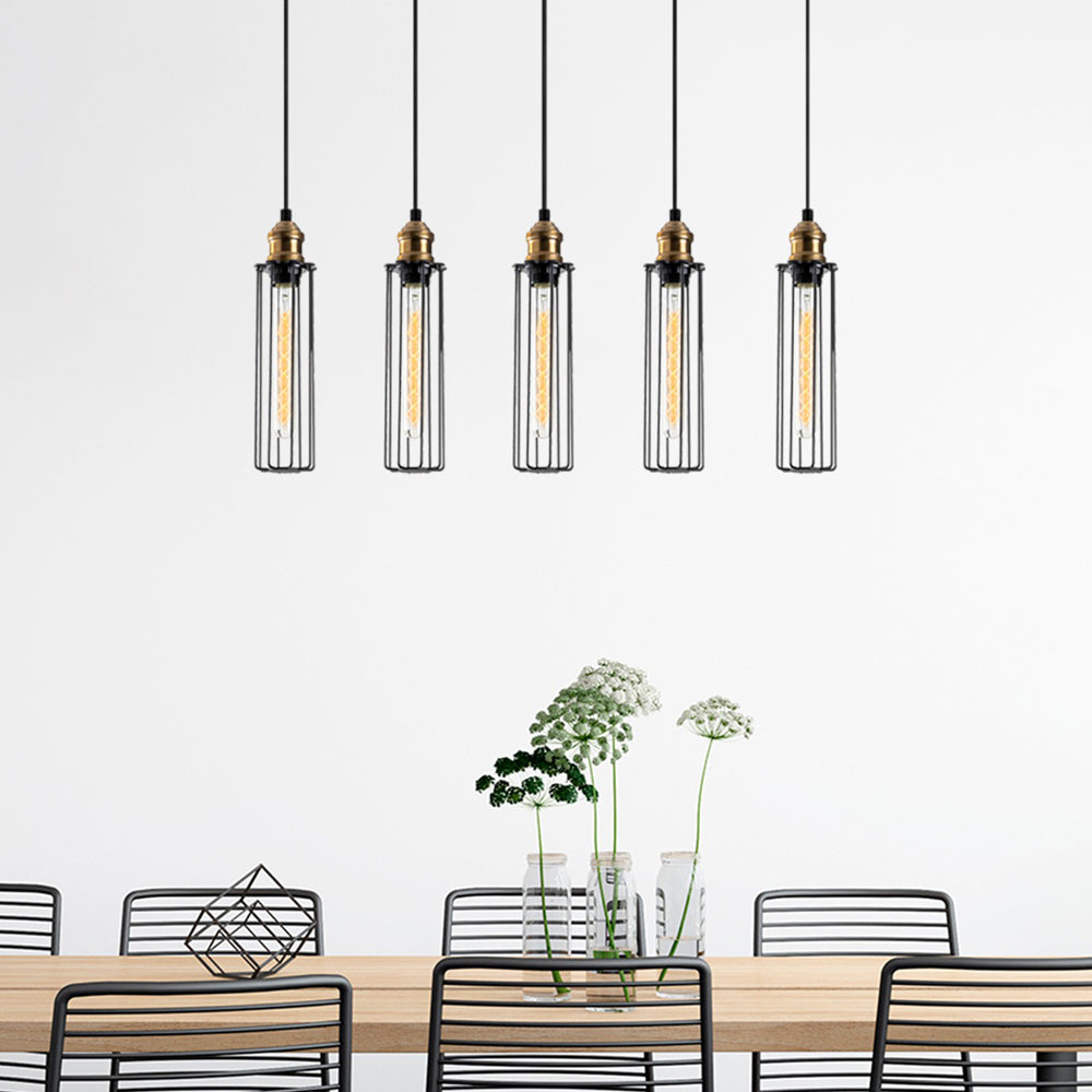 Lampa sufitowa Sirarer x5 industrialna 83 cm czarna