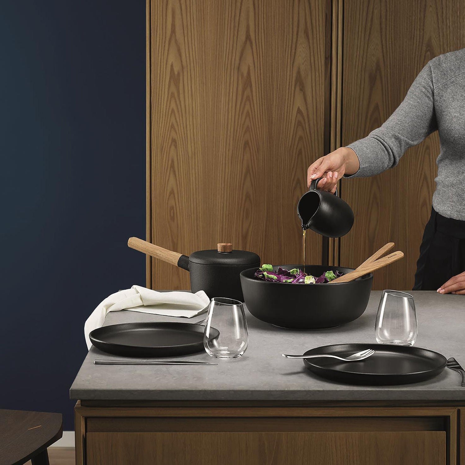 Miska Nordic Kitchen z kamionki czarna 400 ml