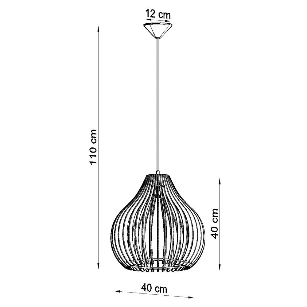 Lampa wisząca Apriva drewniany średnica 40 cm