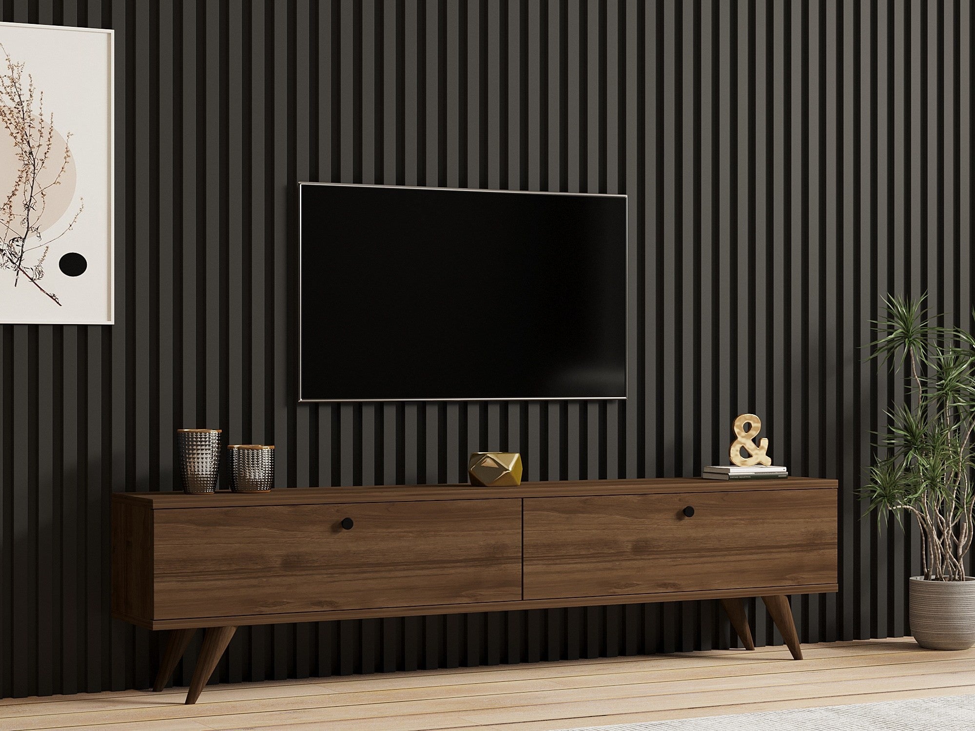 Szafka RTV Sastaley 160 cm orzech