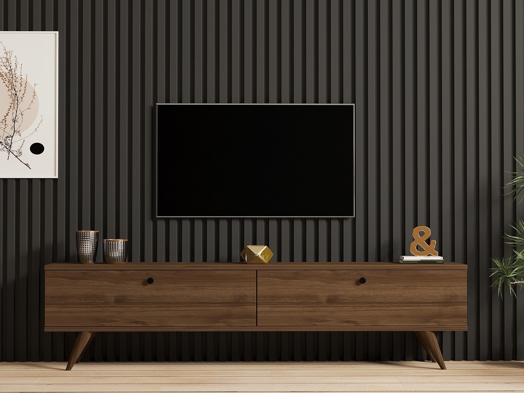 Szafka RTV Sastaley 160 cm orzech