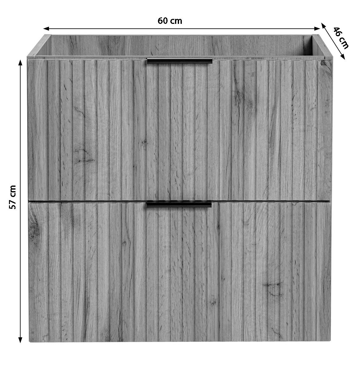 Szafka pod umywalkę Temirni 60 cm czarna lamele z blatem