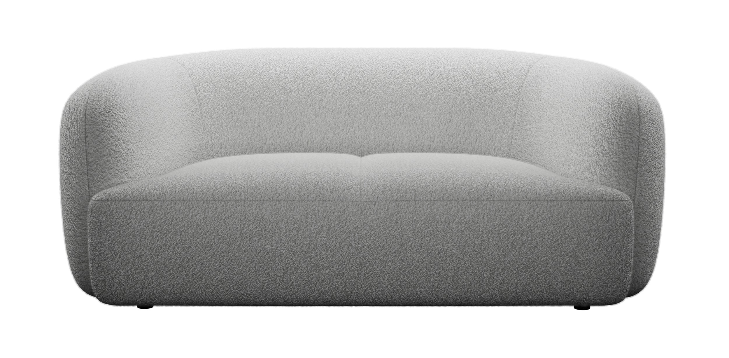 Sofa dwuosobowa Sabanitas jasnoszara w tkaninie boucle