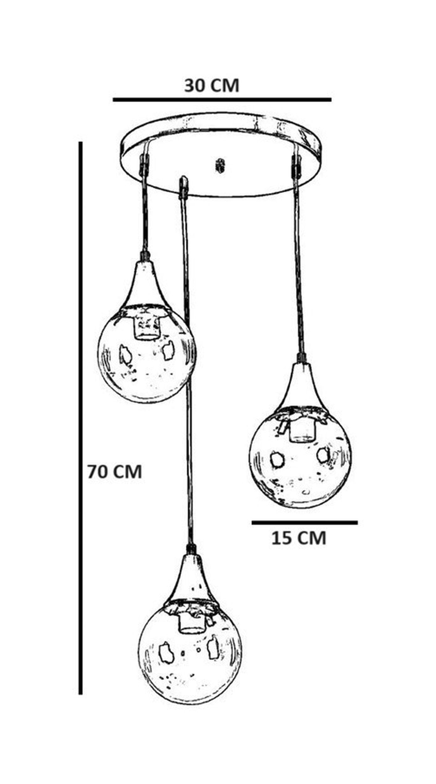 Lampa wisząca Stella x3 biało-złota