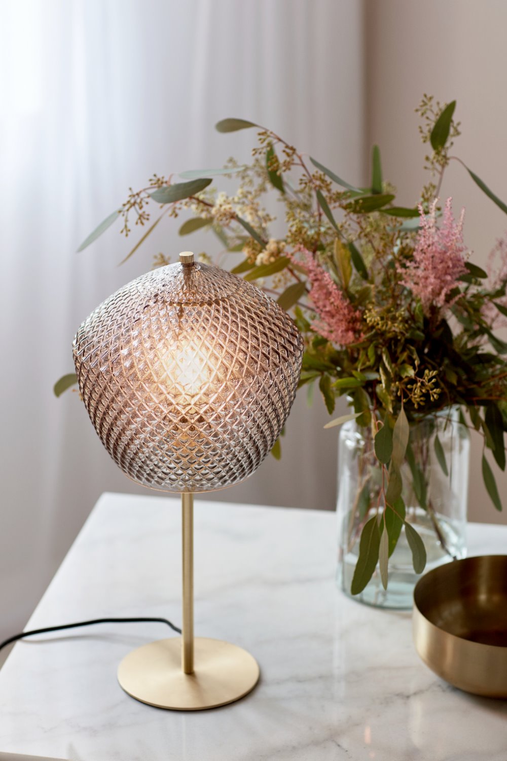 Lampa stołowa Orbiform szklany klosz