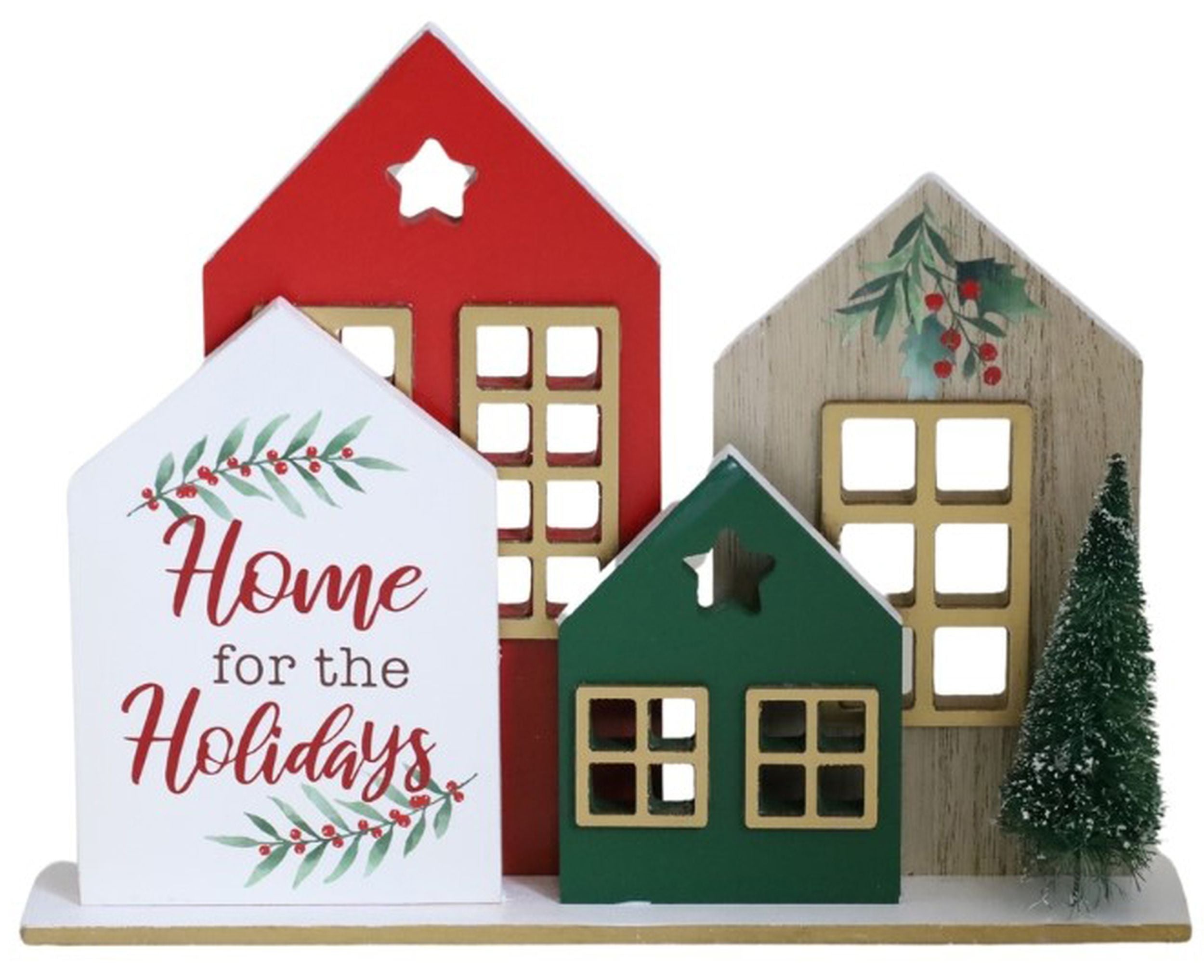 Dekoracja świąteczna Home for the Holidays drewniane domki