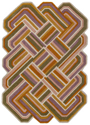 Dywan wełniany ręcznie wykonany Lattice 160x230 cm fioletowy