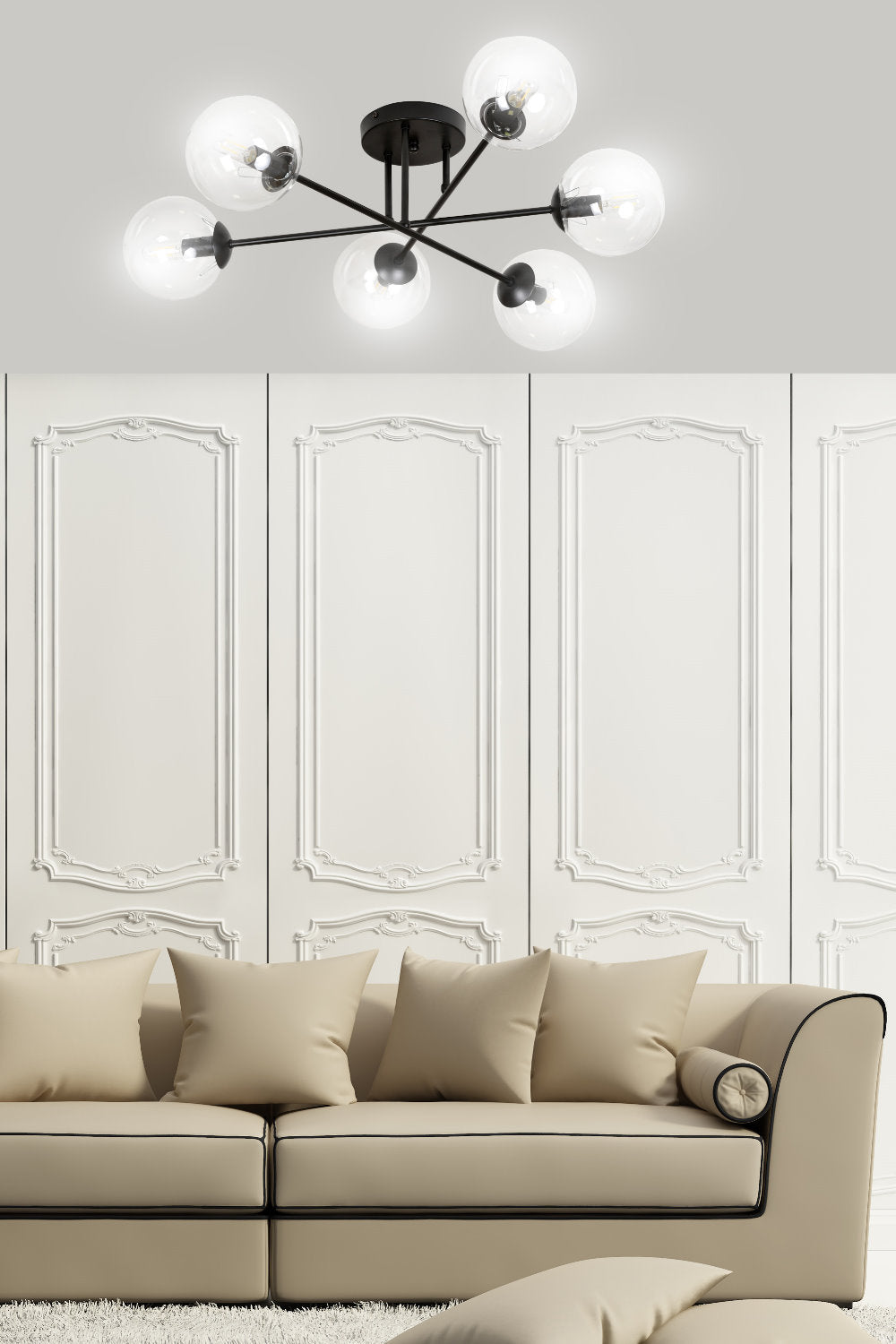 Lampa sufitowa Minturno transparentna x6