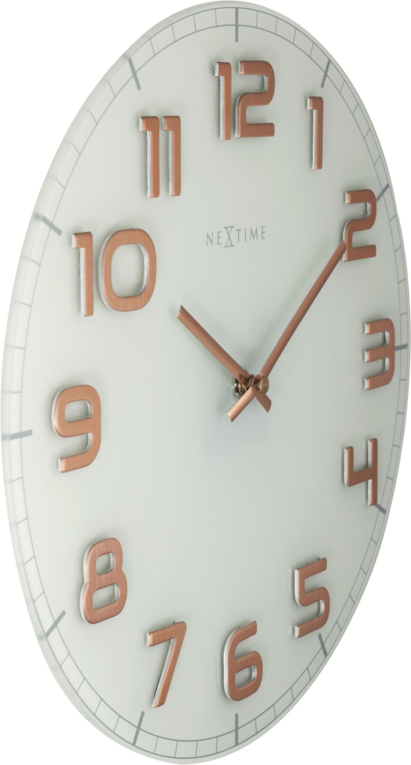 Zegar ścienny Classy 30 cm biało-miedziany