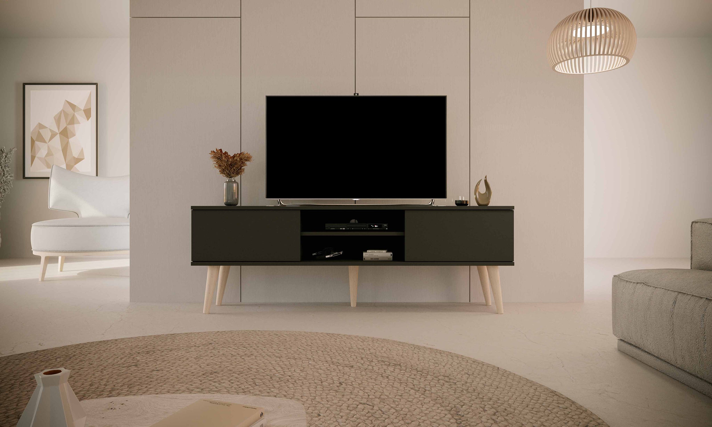 Szafka RTV Damally 160 cm czarna