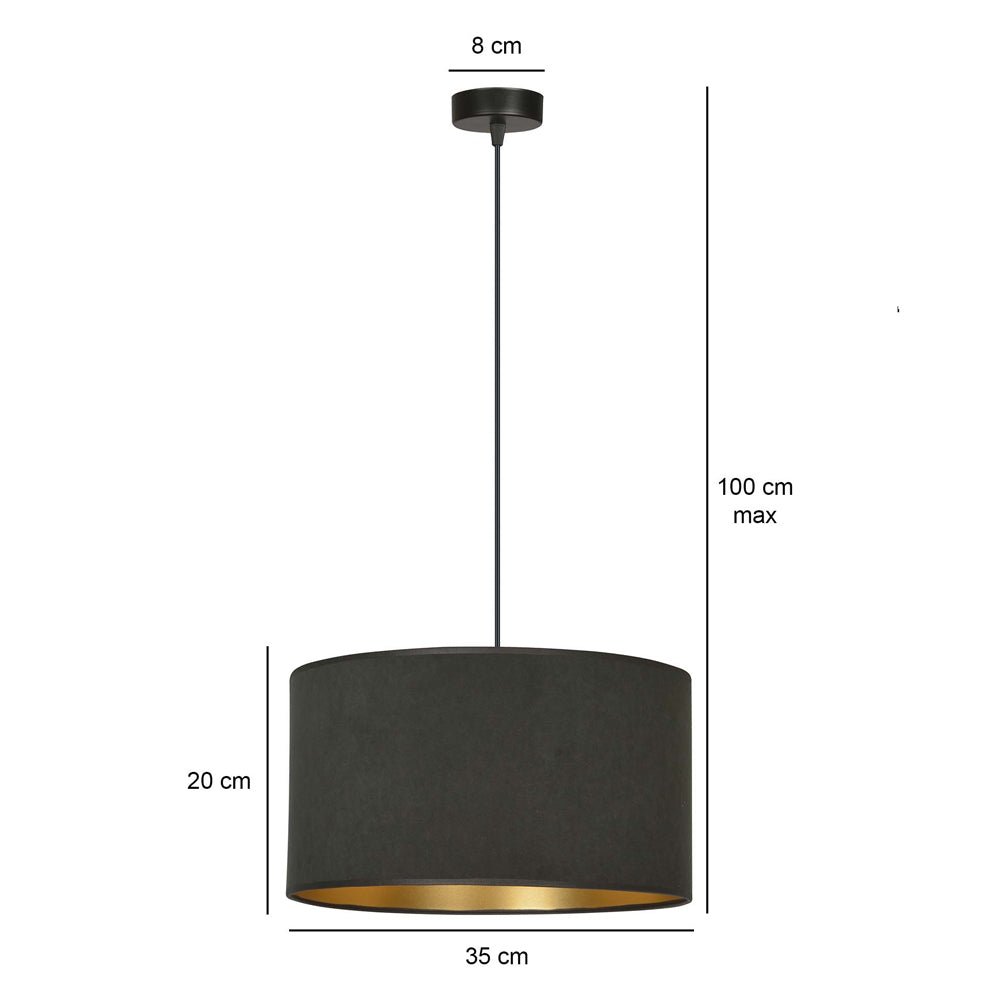Lampa wisząca Hellid średnica 35 cm czarna