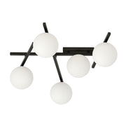 Lampa sufitowa Mohants x5 czarno-biała