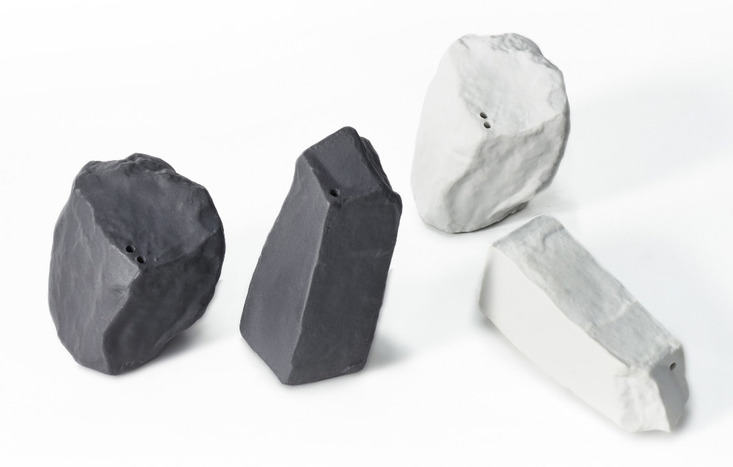 Zestaw solniczki i pieprzniczki porcelanowy Rock&Salt biały
