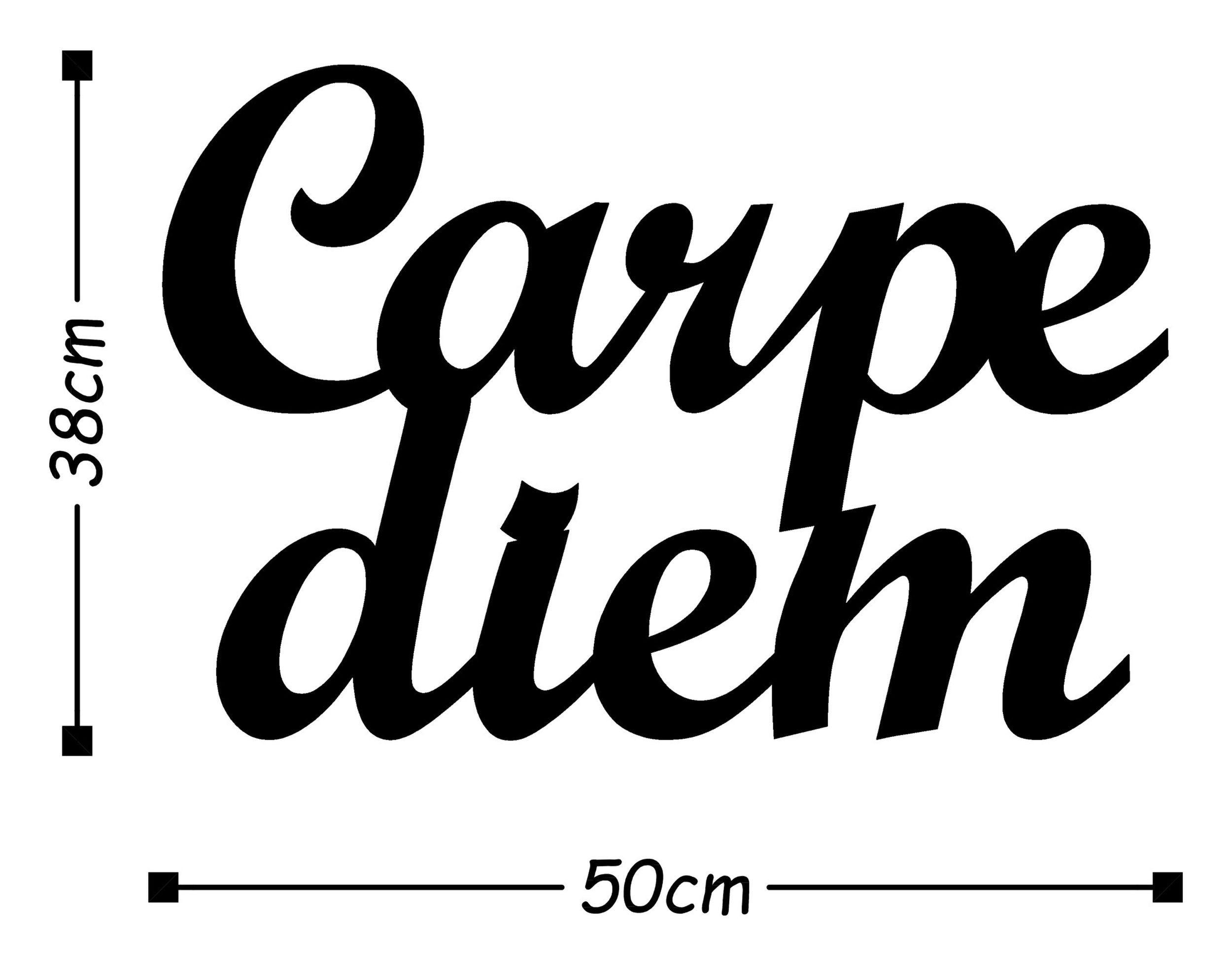 Dekoracja ścienna Carpe Diem metalowa czarna