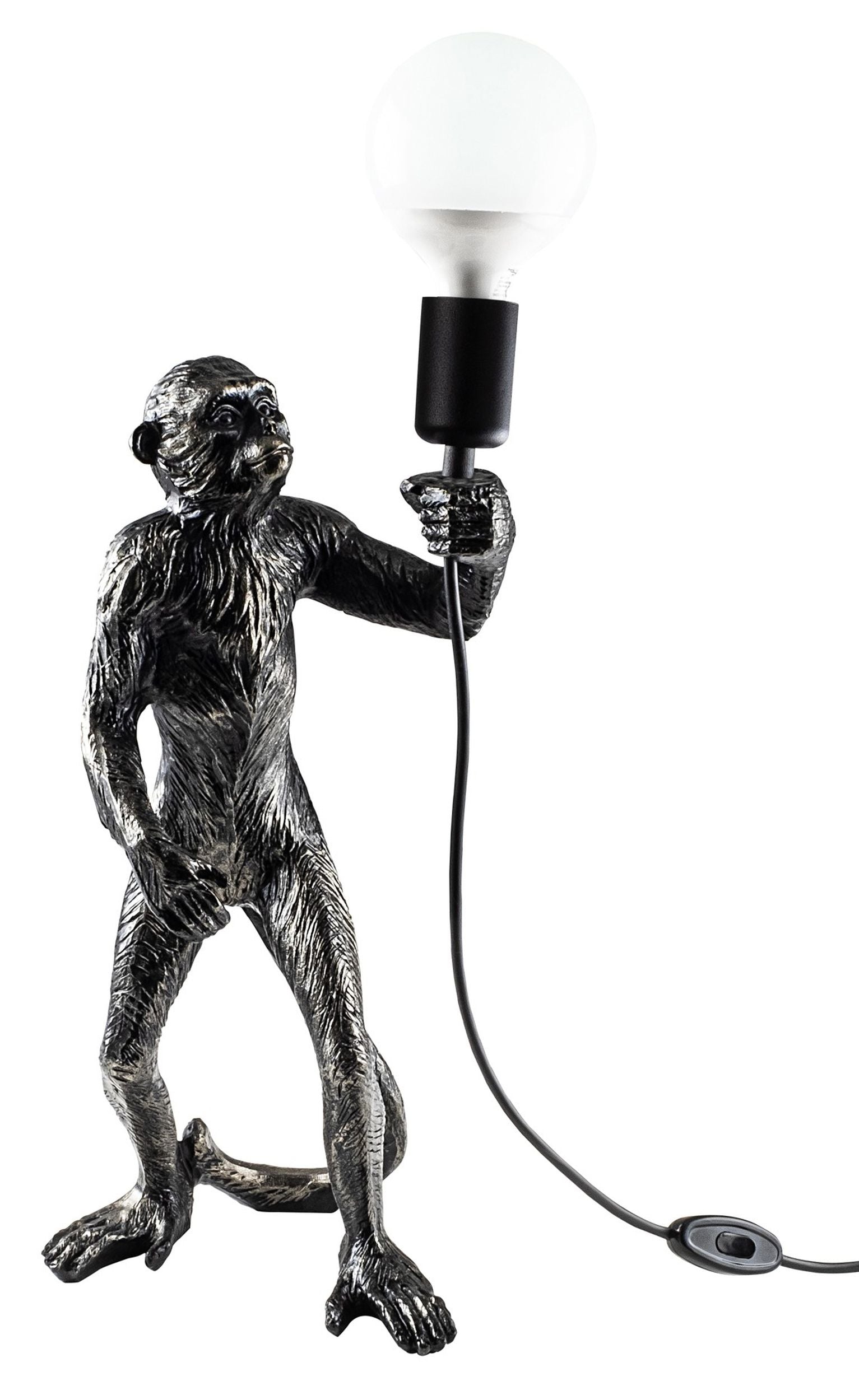 Lampa stołowa Proffitz z małpką czarna