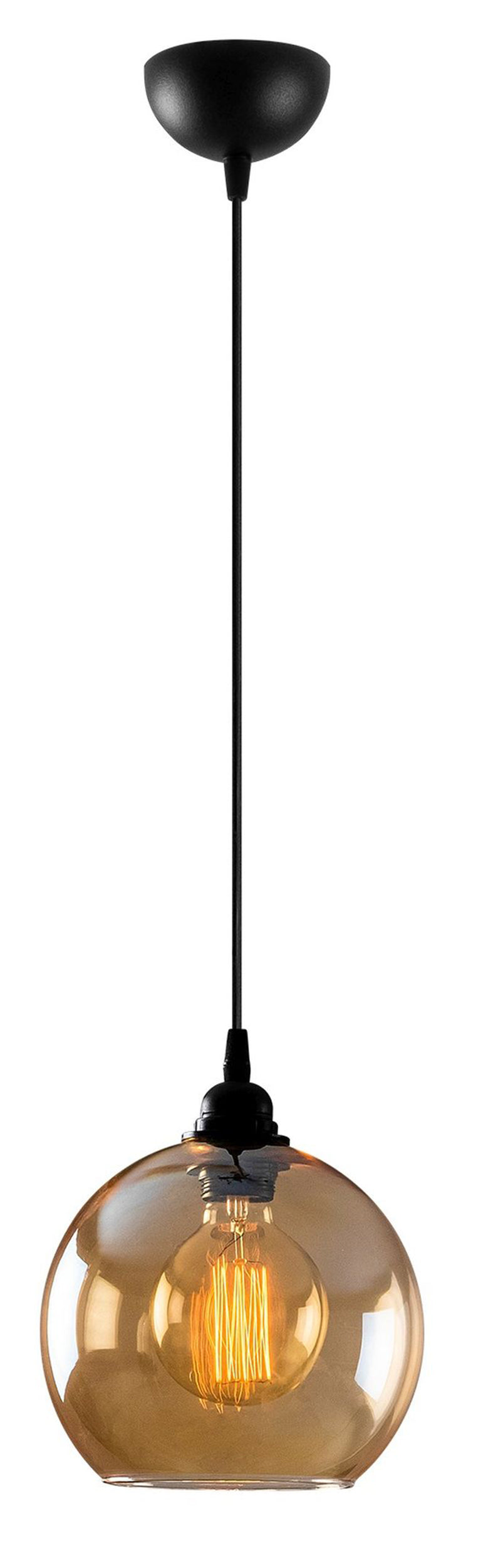 Lampa wisząca Hosignes średnica 20 cm miodowo-czarna