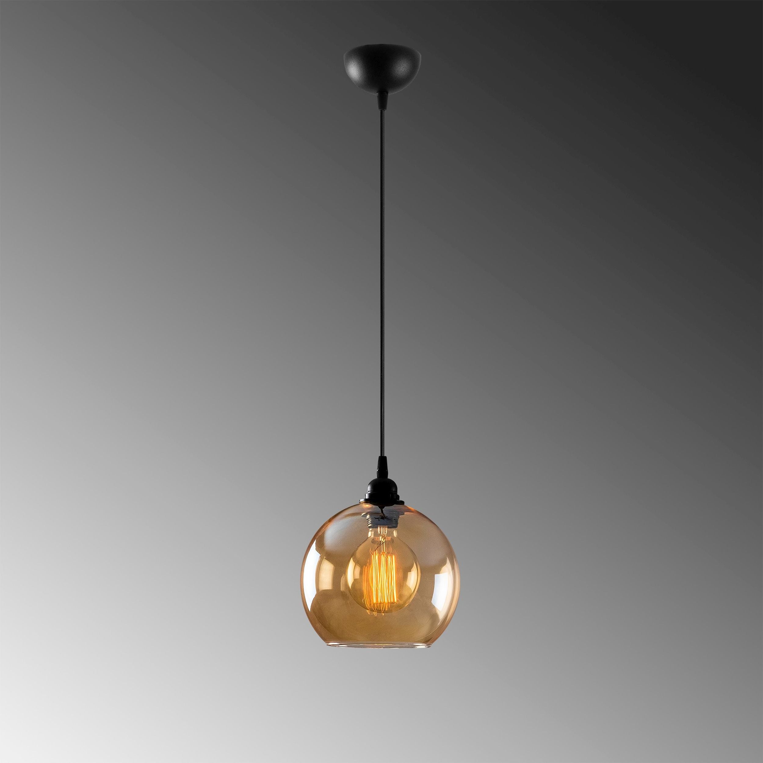 Lampa wisząca Hosignes średnica 20 cm miodowo-czarna